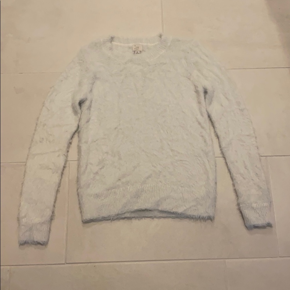 White fuzzy sweater from target